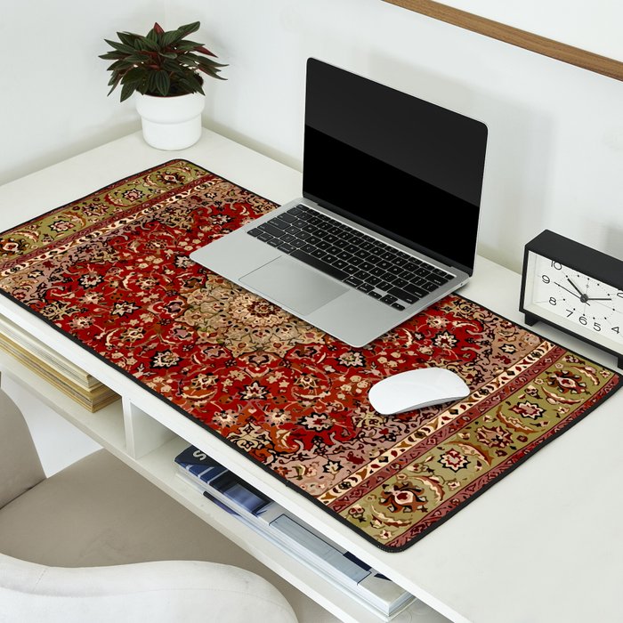 Antique Persian Vintage Rug Pattern Digital Art Desk Mat Gallery Image 2