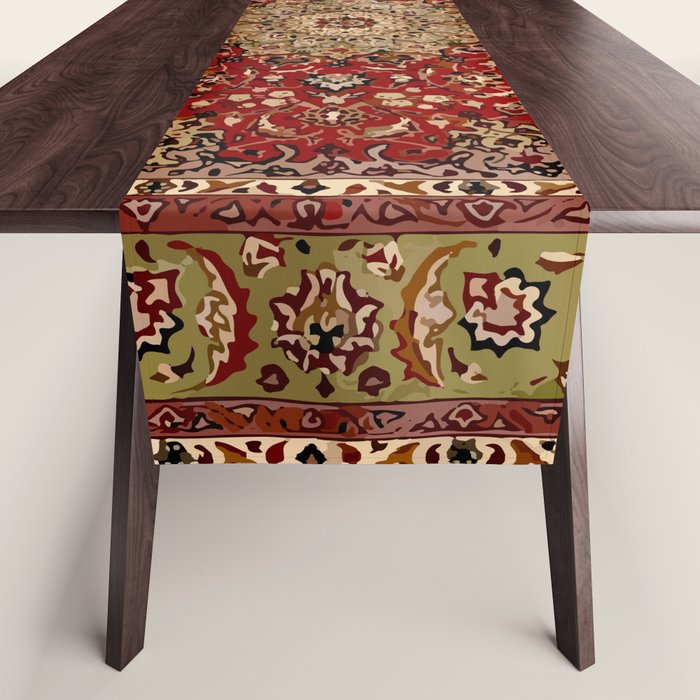 Antique Persian Vintage Rug Pattern Digital Art Table Runner Gallery Image 1