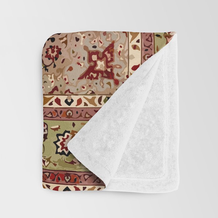Antique Persian Vintage Rug Pattern Digital Art Throw Blanket Gallery Image 3