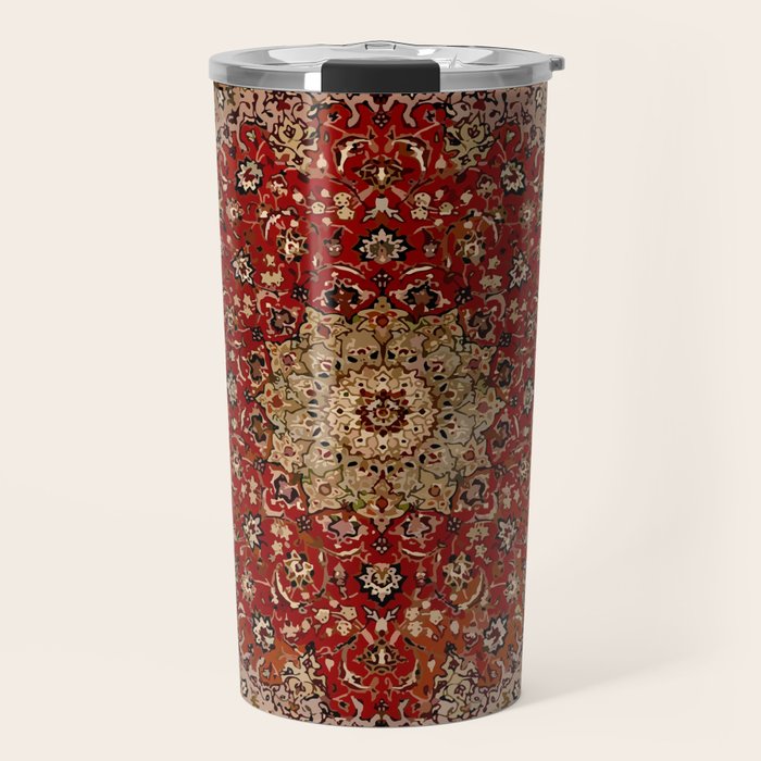 Antique Persian Vintage Rug Pattern Digital Art Travel Mug Gallery Image 1