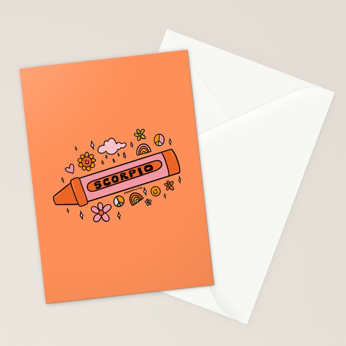 Scorpio Crayon Stationery Card Gallery Image 2