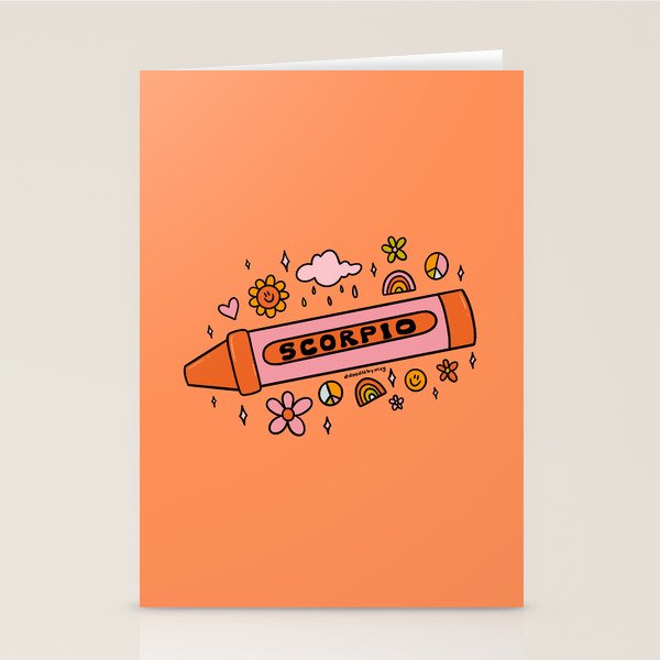 Scorpio Crayon Stationery Card Gallery Image 2
