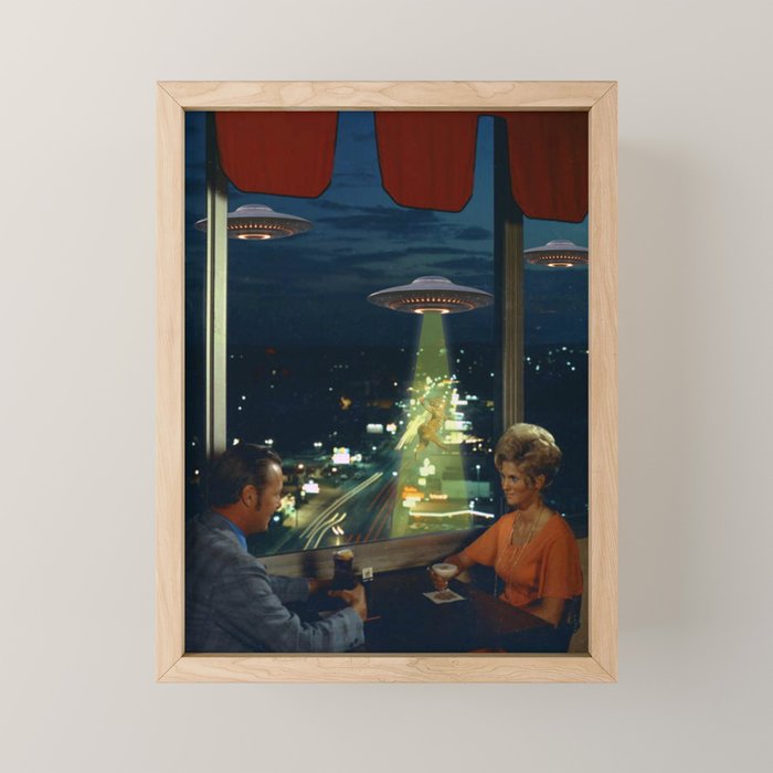 Meow! Cat abduction Mini Art Print Gallery Image 1