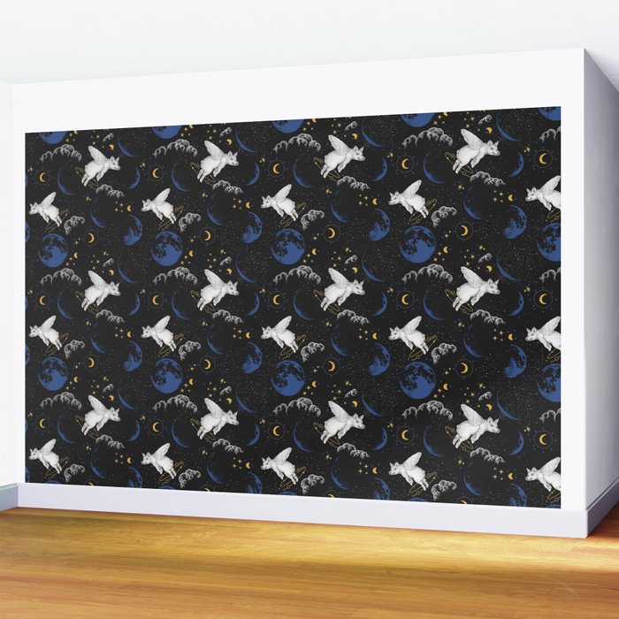 Celestial Pigs of the Night Sky A Wall Mural Gallery Image 2