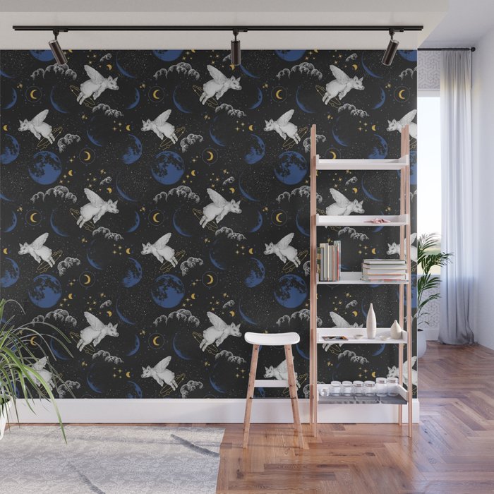 Celestial Pigs of the Night Sky A Wall Mural Gallery Image 1