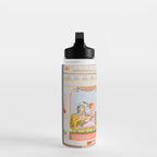Two Lovers And The Morning Rooster Indian Painted Illustration Water Bottle Gallery Image 3