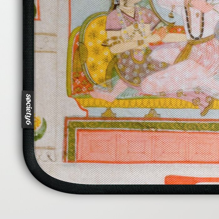 Two Lovers And The Morning Rooster Indian Painted Illustration Laptop Sleeve Gallery Image 3