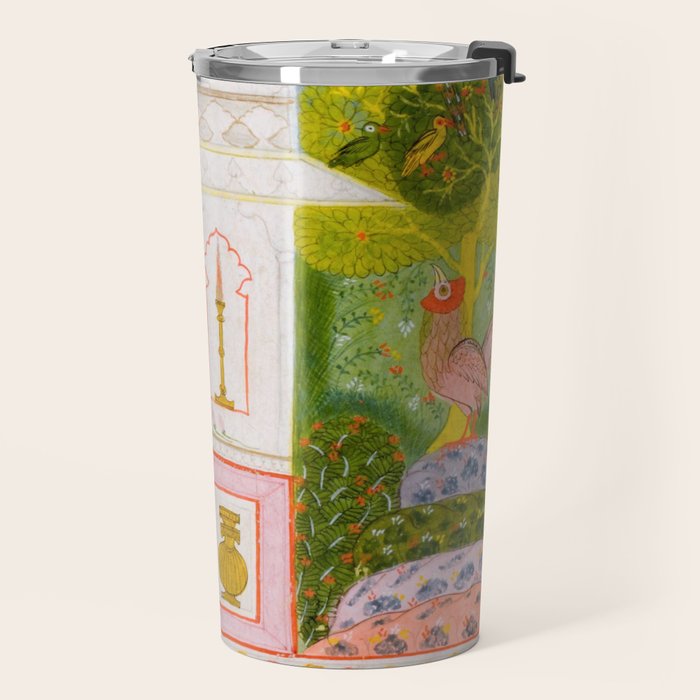 Two Lovers And The Morning Rooster Indian Painted Illustration Travel Mug Gallery Image 2