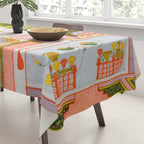 Two Lovers And The Morning Rooster Indian Painted Illustration Tablecloth Gallery Image 3