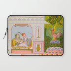 Two Lovers And The Morning Rooster Indian Painted Illustration Laptop Sleeve Gallery Image 1