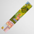 Two Lovers And The Morning Rooster Indian Painted Illustration Table Runner Gallery Image 3