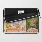 Two Lovers And The Morning Rooster Indian Painted Illustration Laptop Sleeve Gallery Image 2