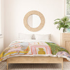 Two Lovers And The Morning Rooster Indian Painted Illustration Duvet Cover Gallery Image 3