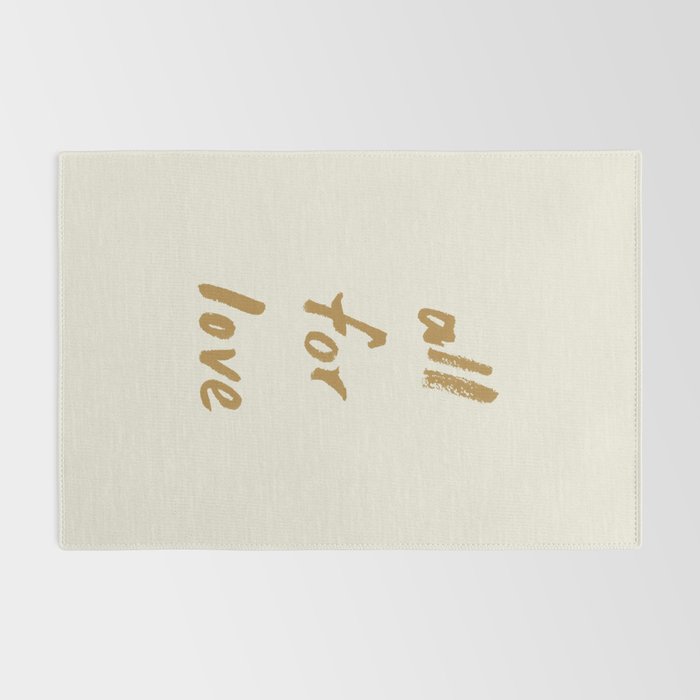 All For Love - Brush Script Typography Quote - Gold Rug Gallery Image 2