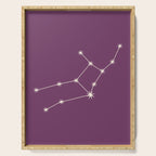 Virgo Zodiac Star Constellation Line Art Mauve Purple Serving Tray Gallery Image 1