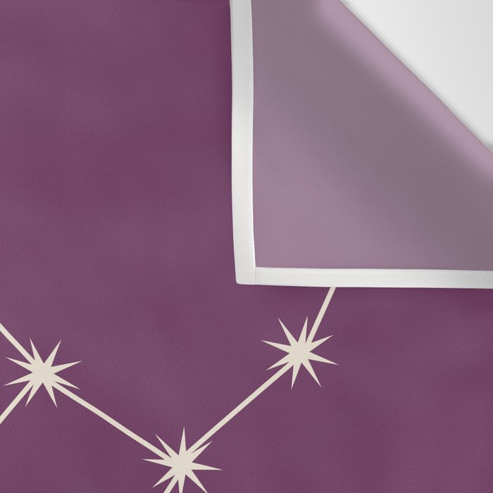 Virgo Zodiac Star Constellation Line Art Mauve Purple Wall Tapestry Gallery Image 3