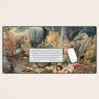 Ocean Life by James M Sommerville 1859 Funky Quirky Cute Cozy Boho Maximalism Maximalist Desk Mat Gallery Image 1