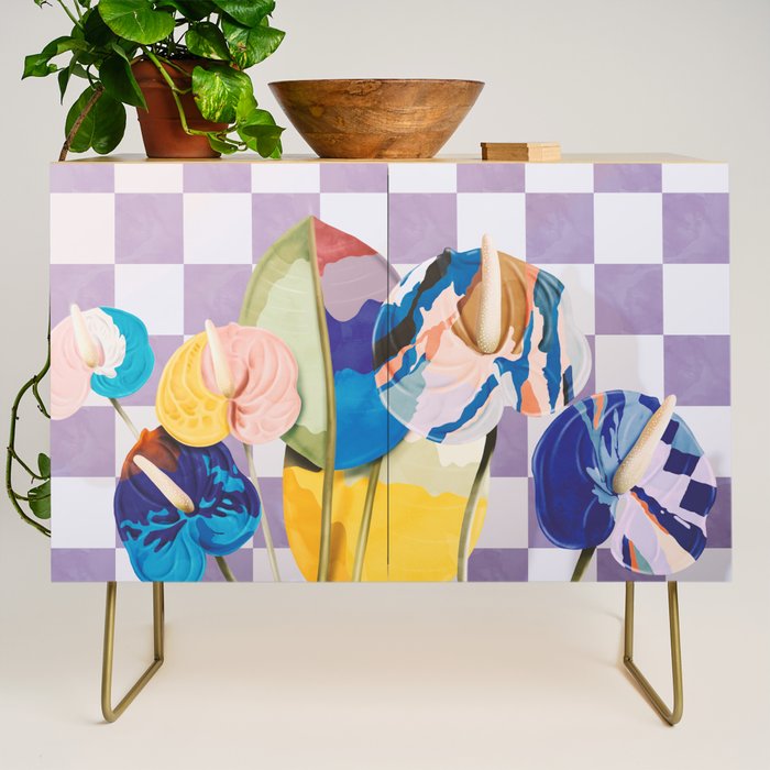 Modern artistic flowery tropical II Credenza Gallery Image 1