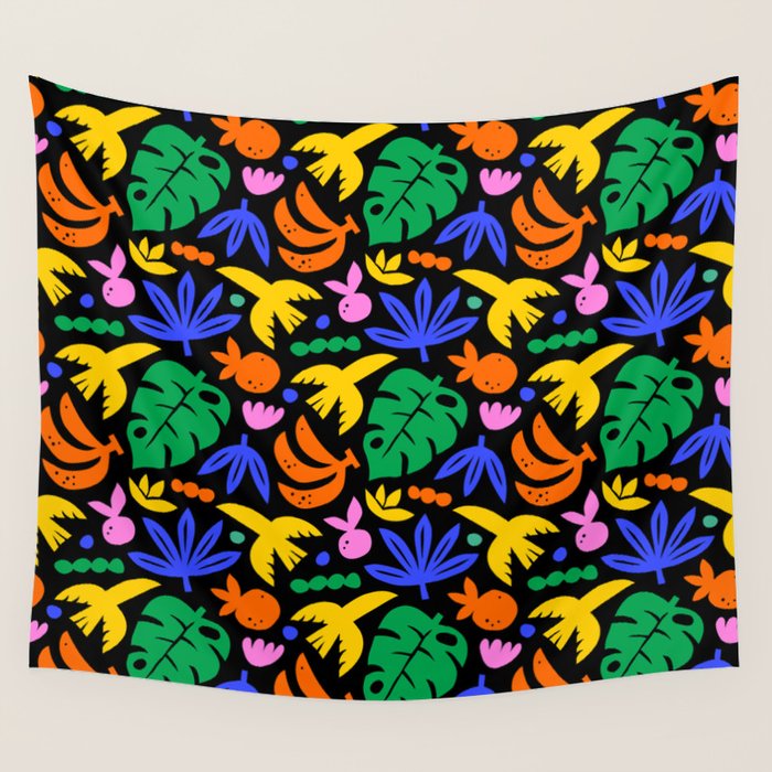 Colorful tropical summer nature art pattern Wall Tapestry Gallery Image 4