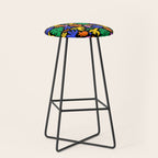 Colorful tropical summer nature art pattern Stool Gallery Image 1