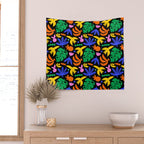 Colorful tropical summer nature art pattern Wall Tapestry Gallery Image 2