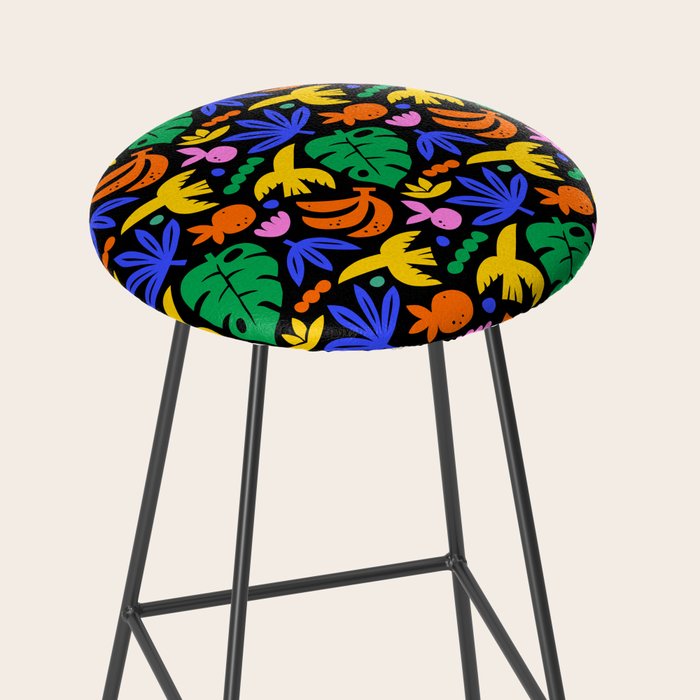 Colorful tropical summer nature art pattern Stool Gallery Image 2