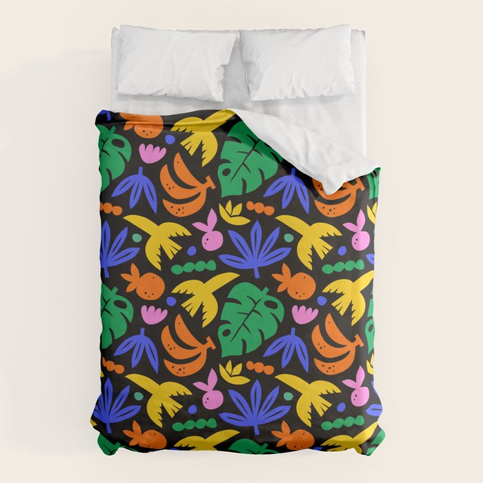 Colorful tropical summer nature art pattern Duvet Cover Gallery Image 1