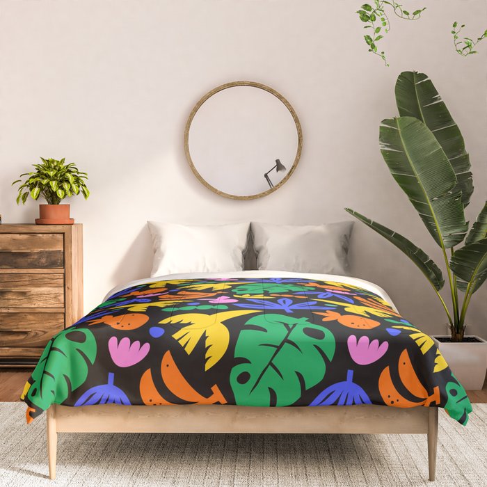 Colorful tropical summer nature art pattern Comforter Gallery Image 3