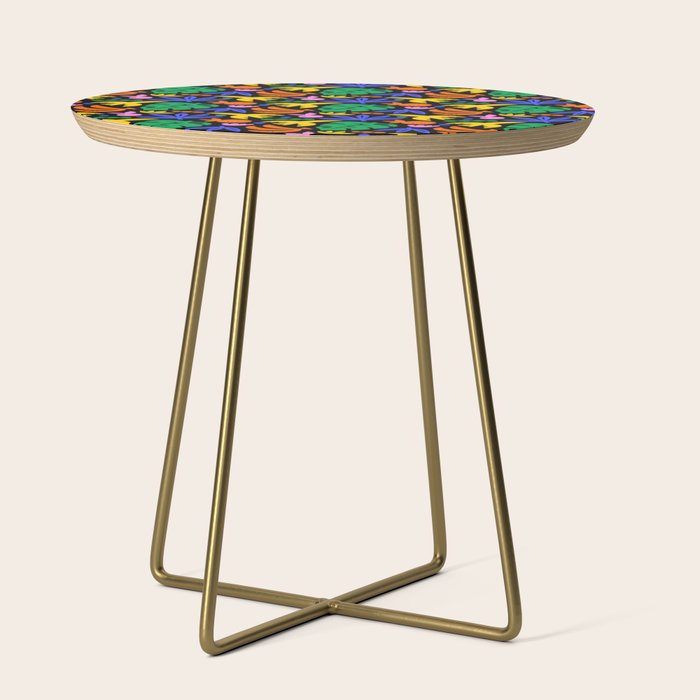 Colorful tropical summer nature art pattern Side Table Gallery Image 1