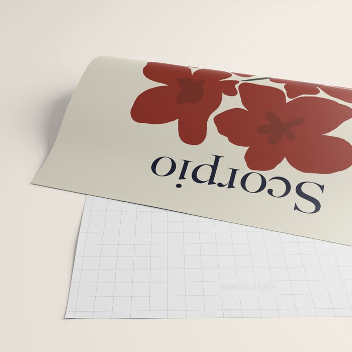 Scorpio red geranium  Wrapping Paper Gallery Image 2
