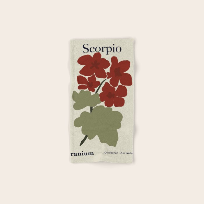 Scorpio red geranium  Bath Towel Gallery Image 1