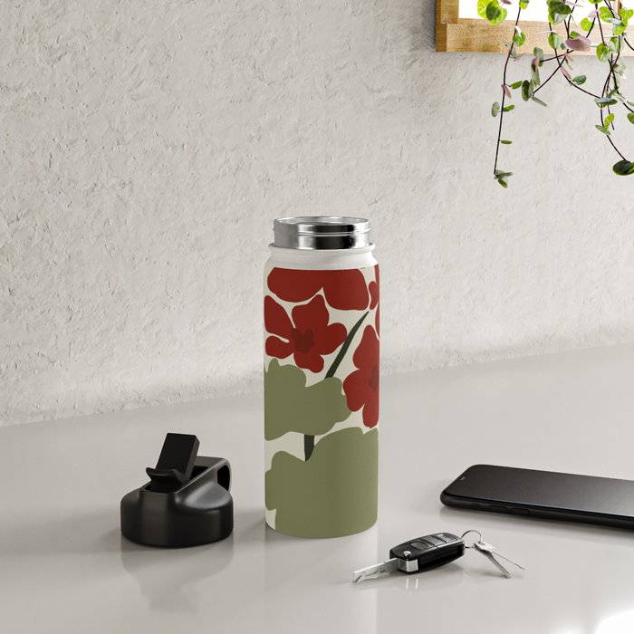 Scorpio red geranium  Water Bottle Gallery Image 4