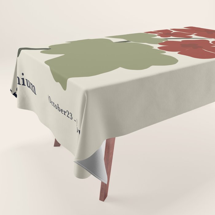 Scorpio red geranium  Tablecloth Gallery Image 1