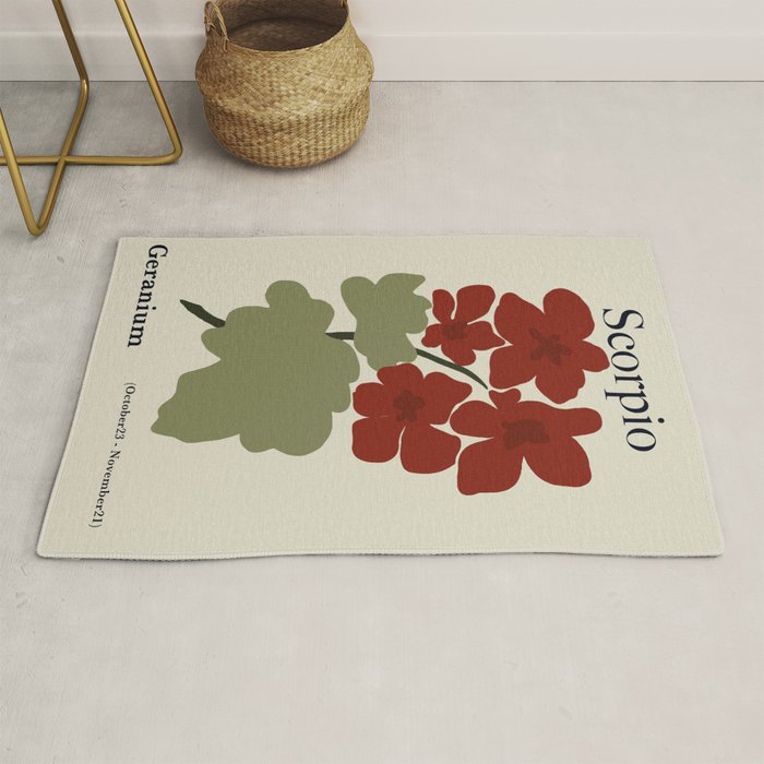 Scorpio red geranium  Rug Gallery Image 1