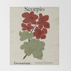 Scorpio red geranium  Throw Blanket Gallery Image 2