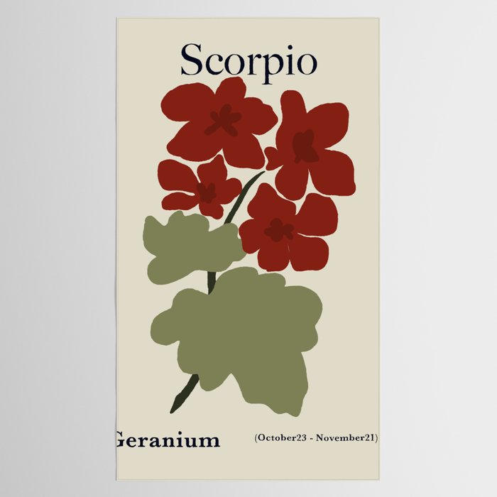 Scorpio red geranium  Tablecloth Gallery Image 2