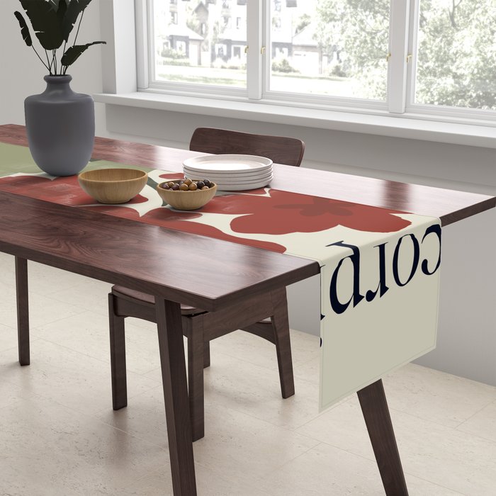 Scorpio red geranium  Table Runner Gallery Image 2