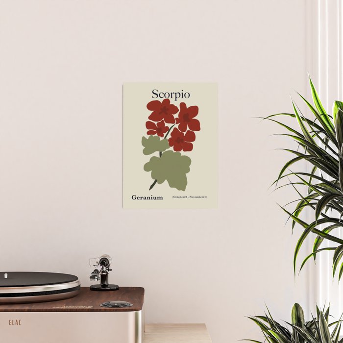 Scorpio red geranium  Poster Gallery Image 2