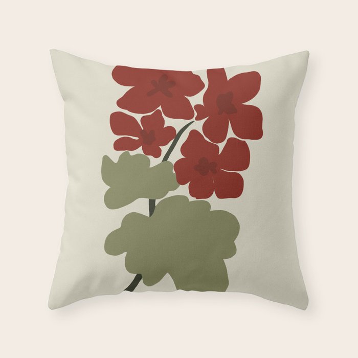 Scorpio red geranium  Throw Pillow Gallery Image 6