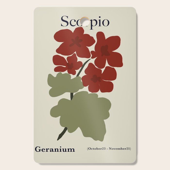 Scorpio red geranium  Cutting Board Gallery Image 1