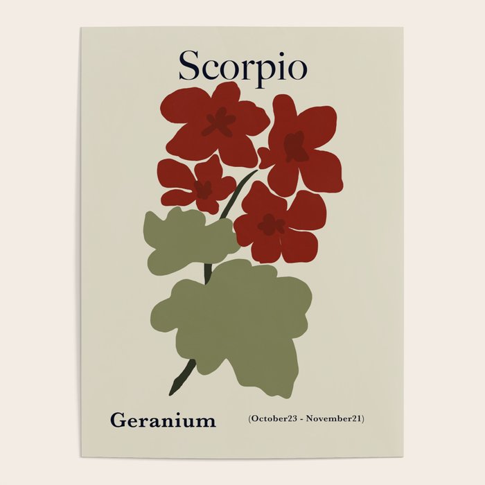Scorpio red geranium  Poster Gallery Image 4