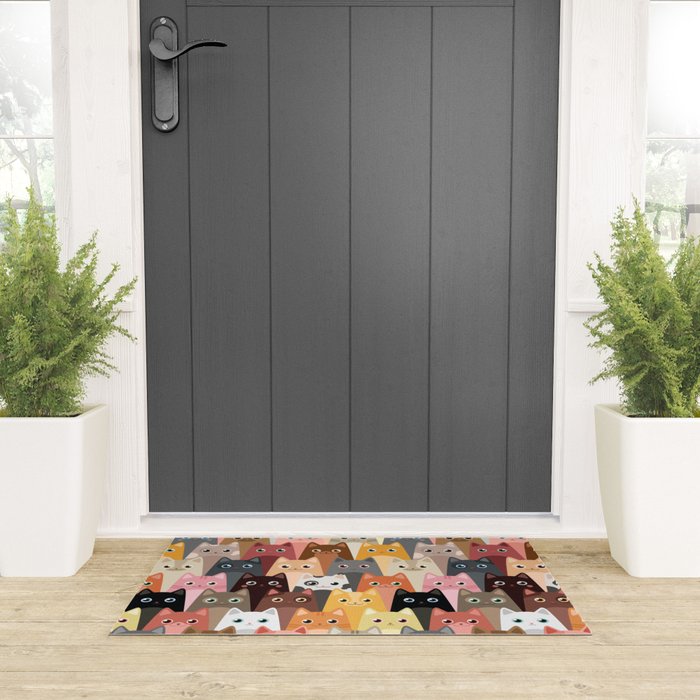 Cats Pattern Welcome Mat Gallery Image 3
