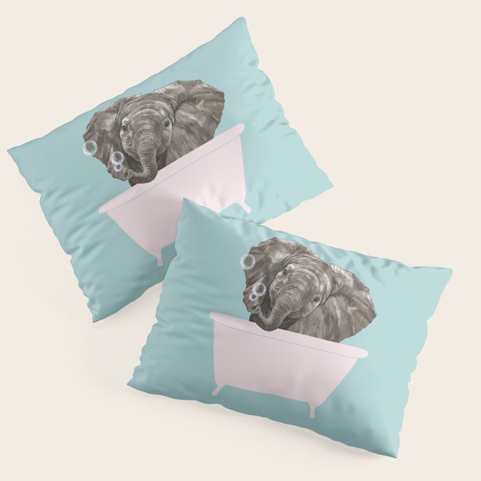 Baby Elephant in Bathtub Pillow Sham Gallery Image 3