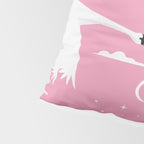 Flying Swans Illustration - Pink Sky with Clouds and Stars Pillow Sham Gallery Image 4