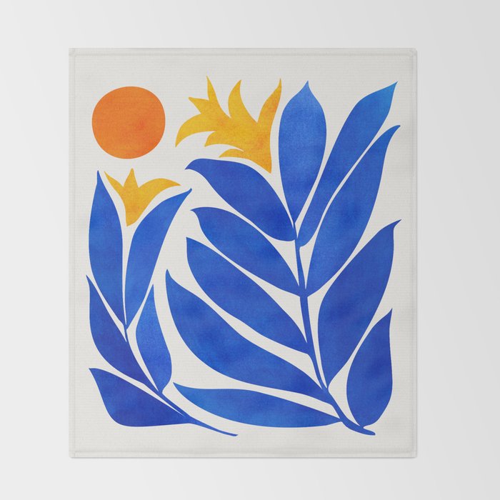 Community Garden Mid Century Abtract Throw Blanket Gallery Image 2