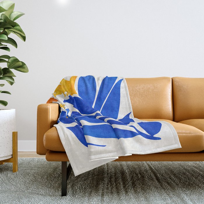 Community Garden Mid Century Abtract Throw Blanket Gallery Image 1