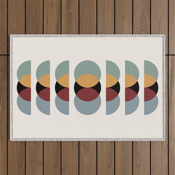Minimalist Retro Shapes I Outdoor Rug Gallery Image 1