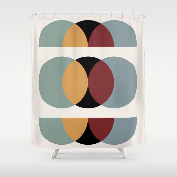 Minimalist Retro Shapes I Shower Curtain Gallery Image 1