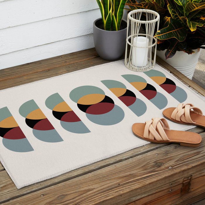 Minimalist Retro Shapes I Outdoor Rug Gallery Image 2