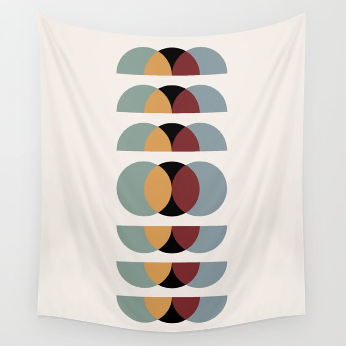 Minimalist Retro Shapes I Wall Tapestry Gallery Image 1